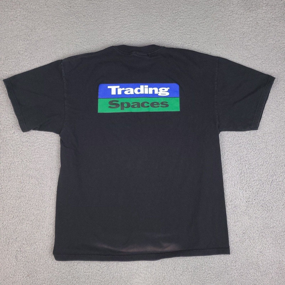 Vintage Discovery Channel TLC Trading Spaces T-Shirt‎ Large Black Short Sleeve